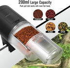 Top loading lid open on the JuzPetz feeder demonstrating easy food refills