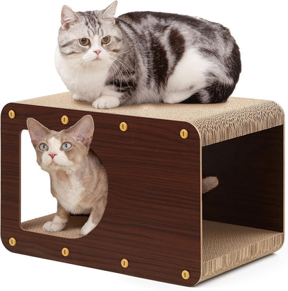 EHEYCIGA Cardboard Cat Scratcher House, 23-Inch Corrugated Cat Scratcher for Indoor Cats, Extra Large Scratching Board Pad, Brown - Image 14