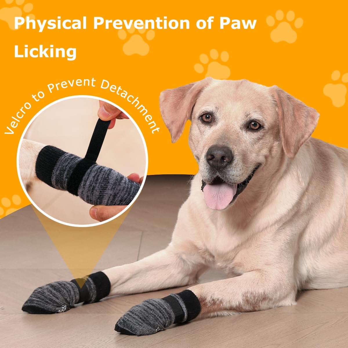 Side view of dog wearing Kupao anti slip paw protectors