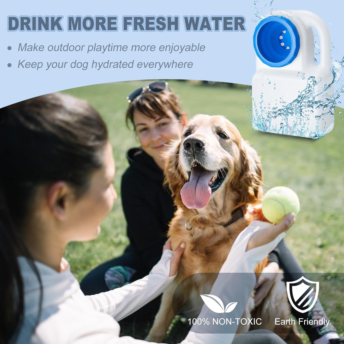 Ziliny 1 Pcs 3 Quart No Spill Portable Dog Travel Water Bowl Leakproof Pet Water Bowl for Pet Dispenser for Small Large Dogs Cats Camping Hiking Trips Car RV Boat Road Mess-Free Design - Image 3