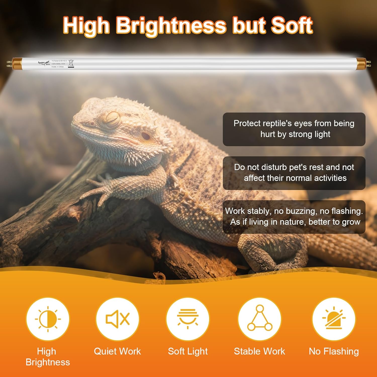 REPTI HOME T5 linear fluorescent light bulb for leopard gecko tanks.