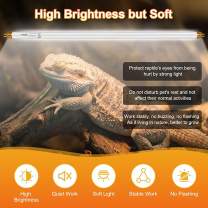 REPTI HOME T5 linear fluorescent light bulb for leopard gecko tanks.