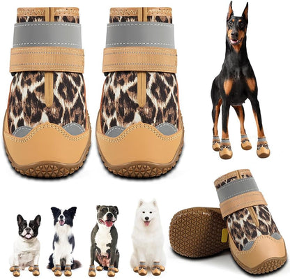 Dog Boots for Large Dogs, Medium Dog Boots & Paw Protectors for Hardwood Floors, Outdoor Dog Booties for Hot Pavement Winter Snow Hiking, Dog Shoes with Reflective Strips - Image 14