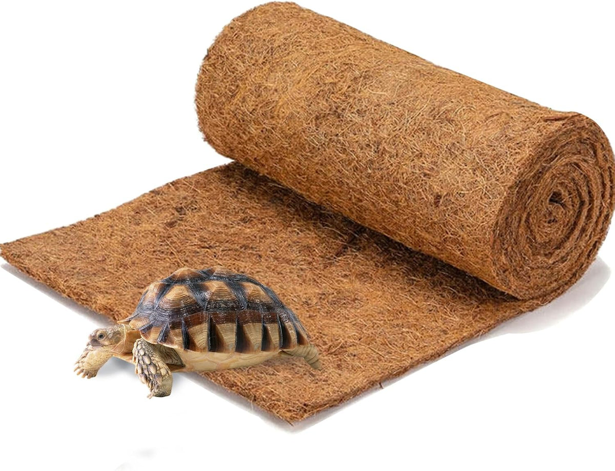 Hamiledyi 35.4x15.7" Reptile Carpet Coconut Fiber Substrate Large Lizard Cage Mat Coco Fiber Liner Snake Bedding Natual Coconut Fiber Carpet for Bearded Dragon Turtles Iguana Tortoises - Image 12