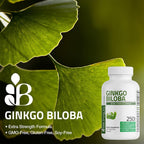 Bronson Ginkgo Biloba Extra Strength Brain & Memory Support 120 Capsules - Image 3