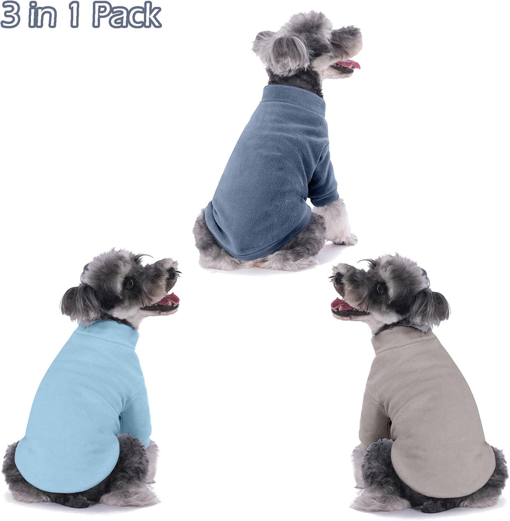 GYALAPERI fleece puppy clothes in gray azure and navy colors