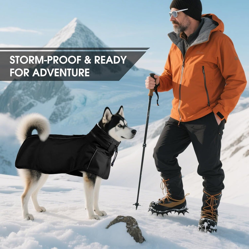 OUOBOB weather resistant giant dog poncho side profile view