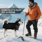 OUOBOB weather resistant giant dog poncho side profile view