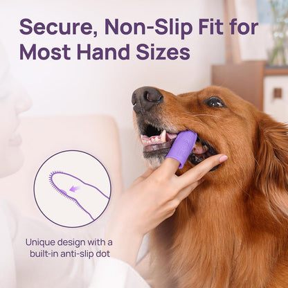Hicc Pet anti-slip dog dental cleaning tool on finger