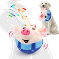 BABORUI interactive dog toy pig front view showcasing the bright blue plush design.