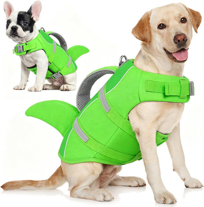 AOFITEE Dog Life Jacket, Dog Life Vest for Swimming, High Flotation Large Dogs Swim Vest with Rescue Handle and Reflective Stripe, Dogs Lifesaver Swimsuit for Boating Summer Pool Beach, Blue Shark XL - Image 10