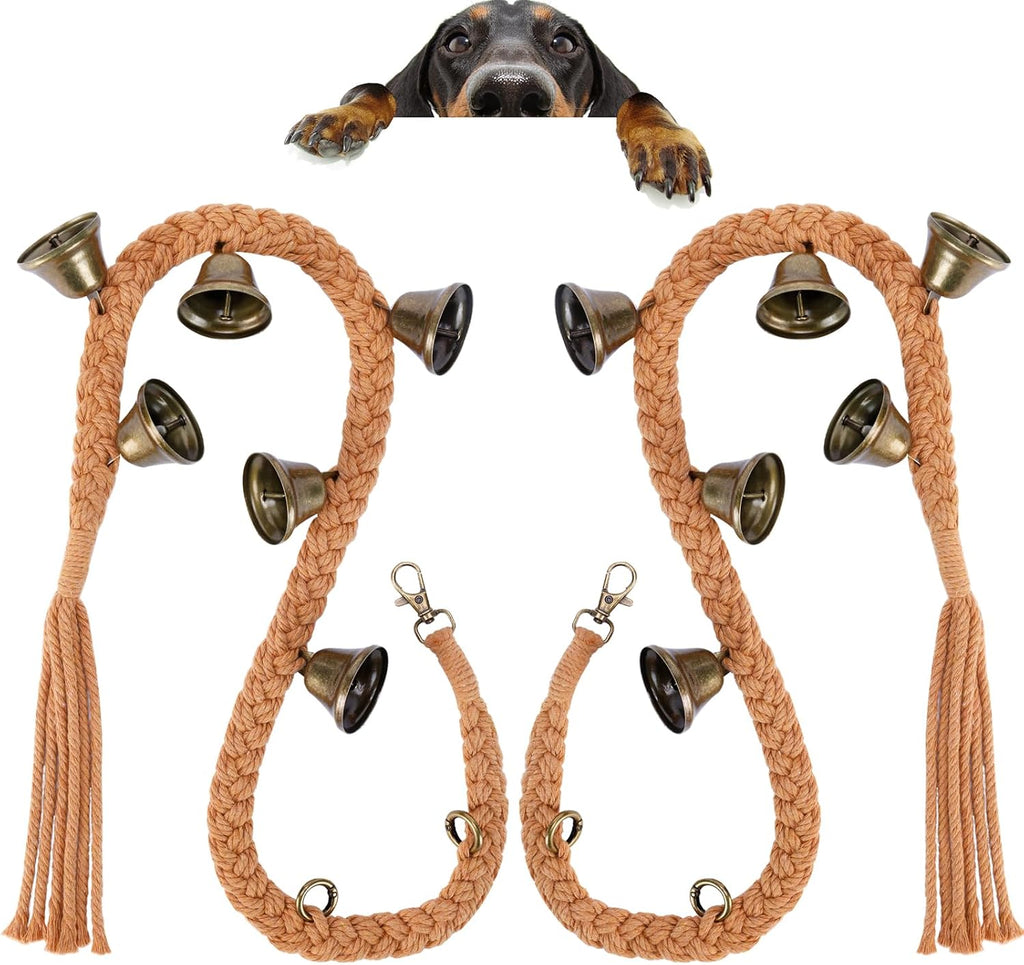 Dog Bell for Door Potty Training, Cotton Handwoven Dog Doorbell with 6 Extra Loud Bells for Dog Training, Adjustable Hanging Door Bell for Small Medium Large Dogs to Ring to Go Outside, Beige - Image 10