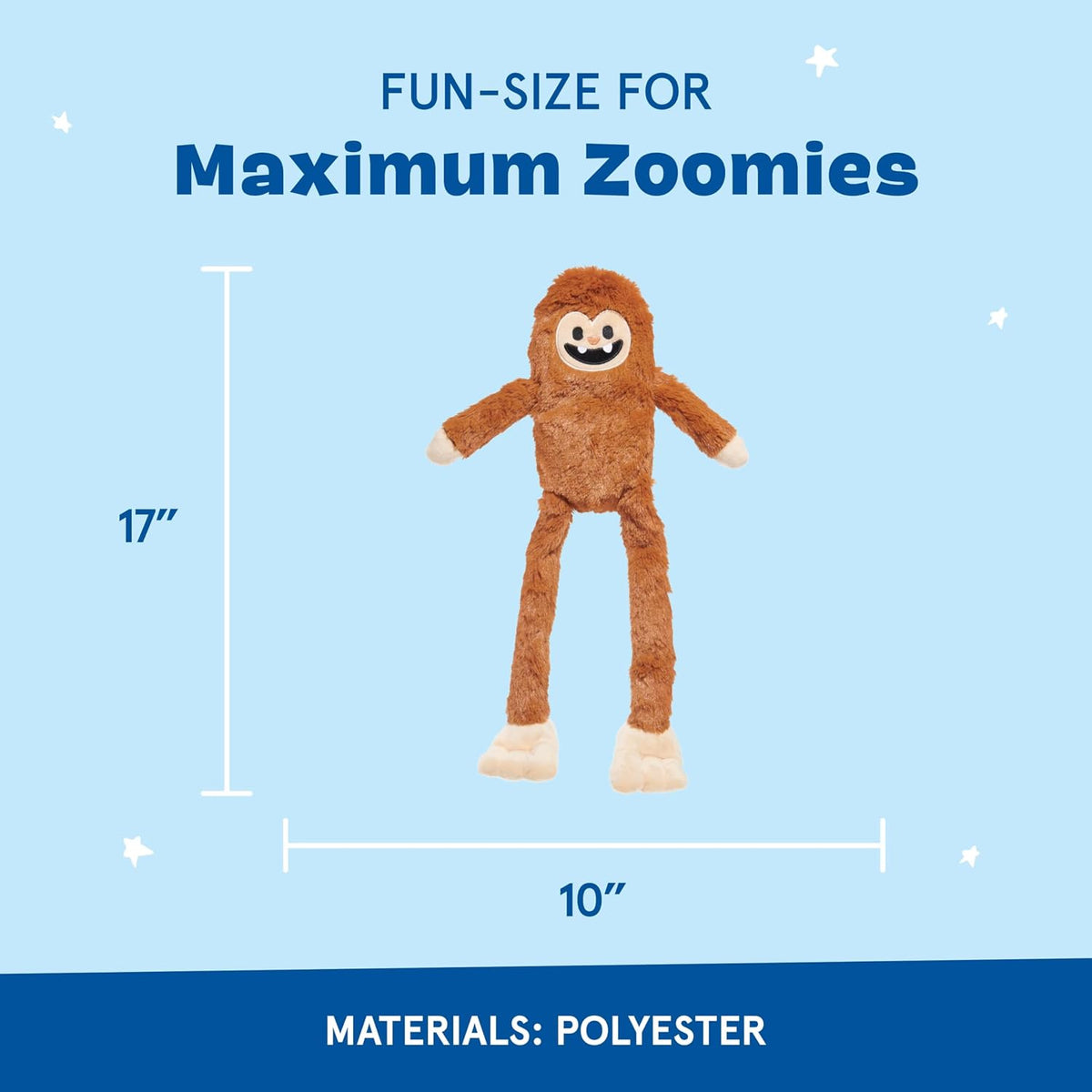 Barkbox Sasquatch Josh plush showing crinkle fabric texture