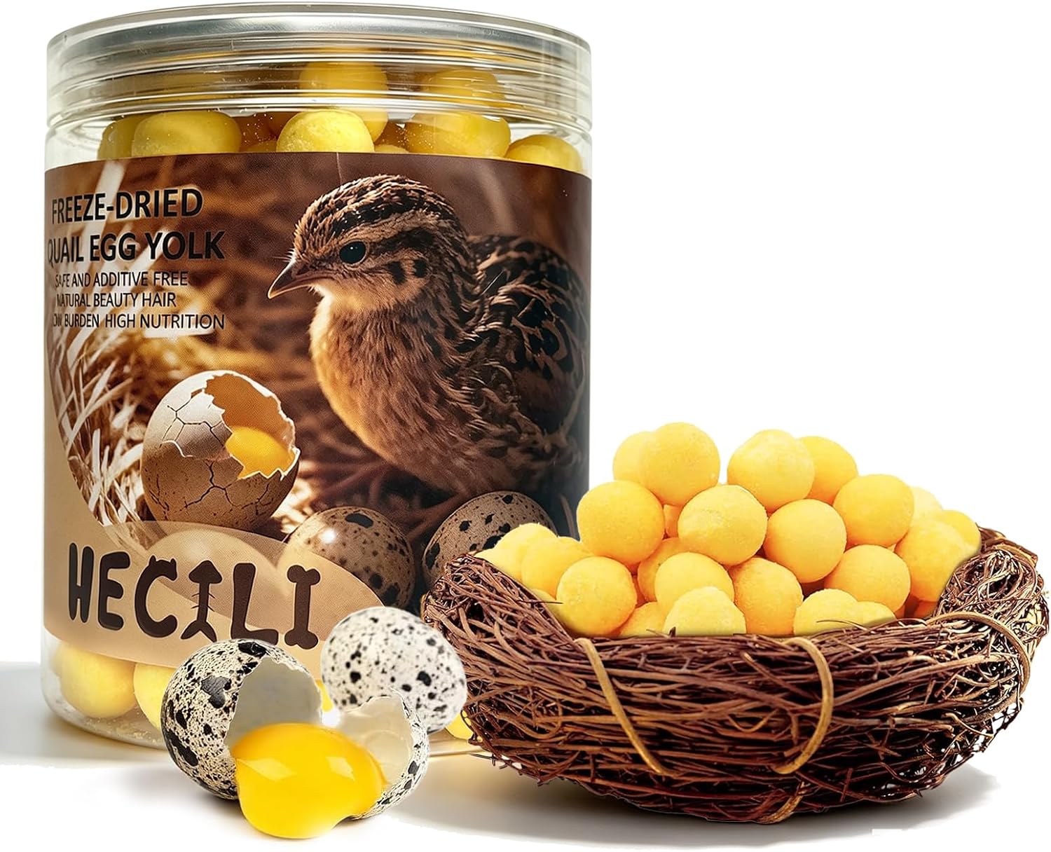 Freeze Dried Quail Egg Yolk Pet Treats,Freeze-Dried Pet Food for Dogs,Cats,Single Ingredient,Rawhide Free, Gluten&Grain Free,Training & Nutrition Supplements (2.8 OZ) - Image 10