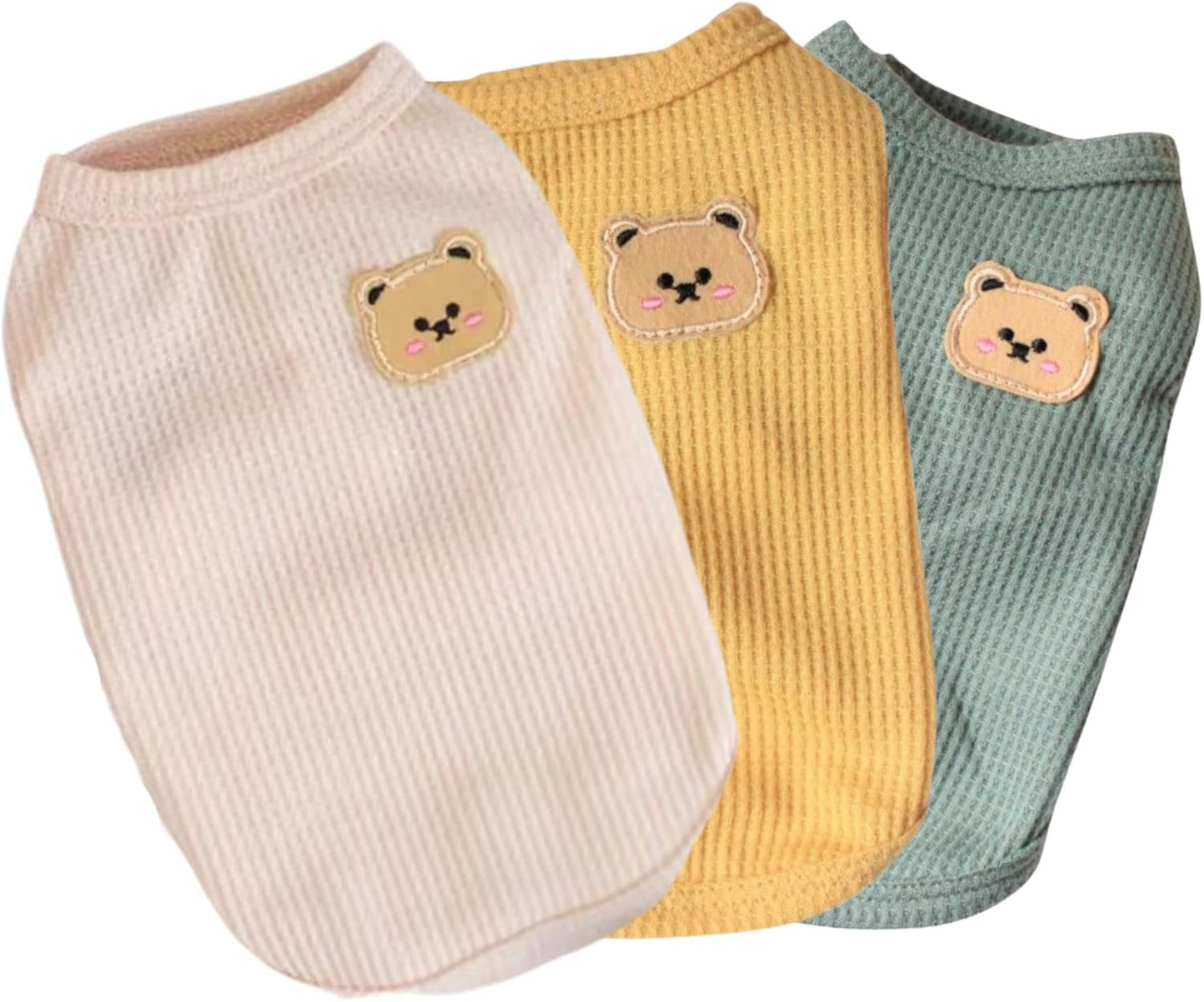 Cotton Dog Shirt Summer Lightweight Pet T-Shirts Soft Breathable Stretchy Cats Dogs Tee Shirt Sleeveless Vest Dog Apparel for Medium Small Dog Clothes 3PCS Yellow&Green&Pink - Image 9