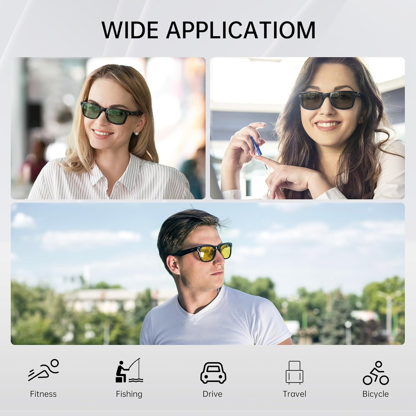 Side view of the sleek shiny black frame profile of HiBloks replacement lenses