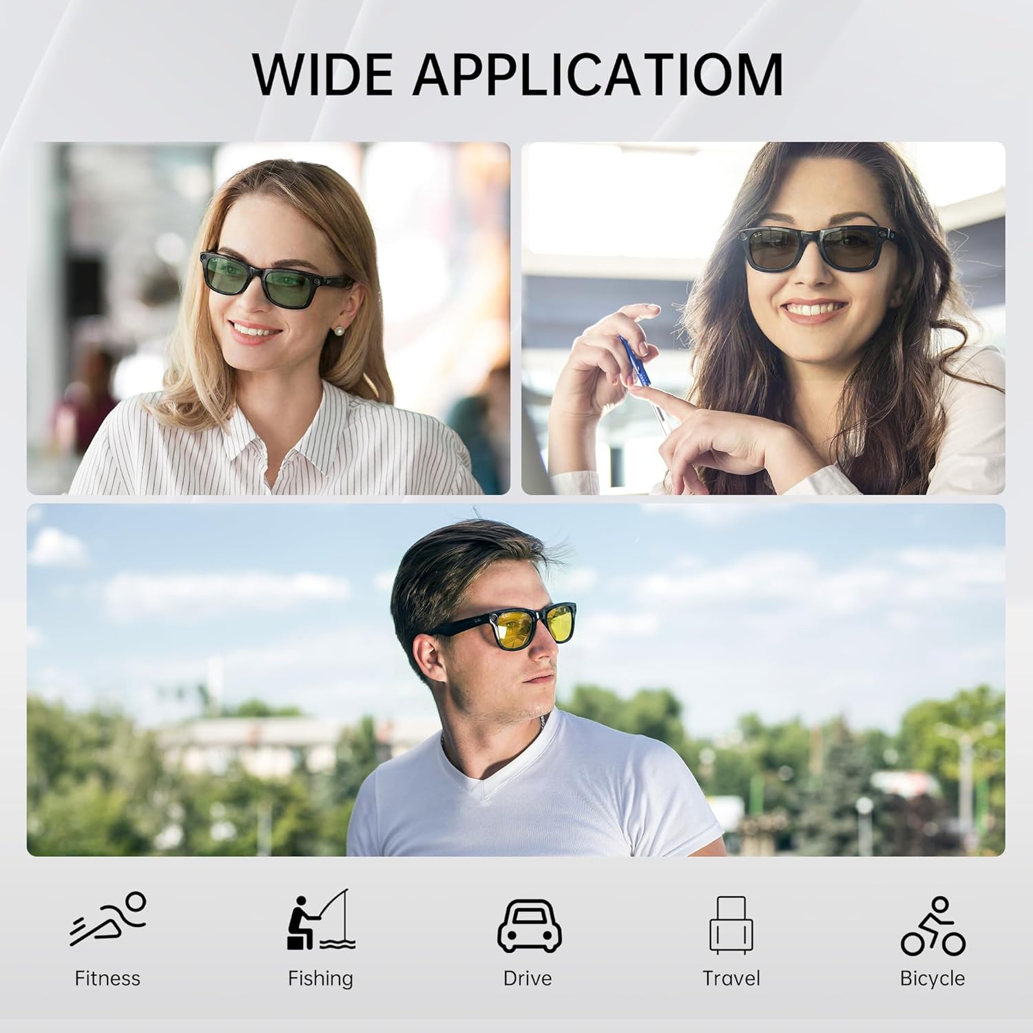 Side view of the sleek shiny black frame profile of HiBloks replacement lenses