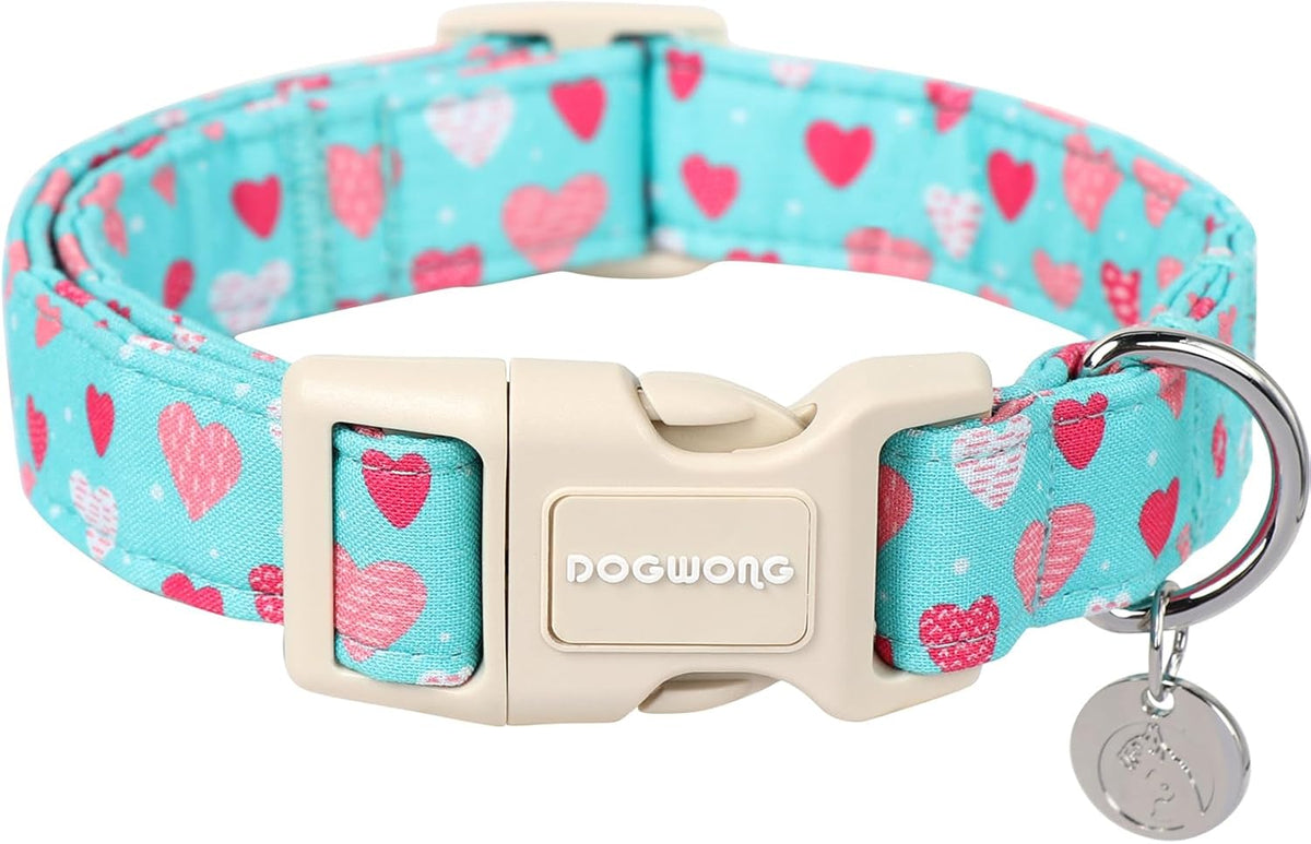 DOGWONG Cotton Hemp Pink Dog Collar Adjustable Soft Natural Fabric Pet Collar Cute Wedding Puppy Necklace for Small Medium Large Dogs - Image 12