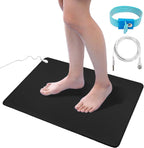 WONMAOUL Grounding Mat Kit front view showing conductive black leather surface