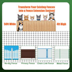 50FT Cat-Proof Fence Topper System 24" Horizontal Outreach Steel Extender Anti-Climb Conversion Kit for Brick/Wood/Vinyl/Metal Fences Pet Safe Barrier (Mesh and Arms Kit) Upgrade - Image 7