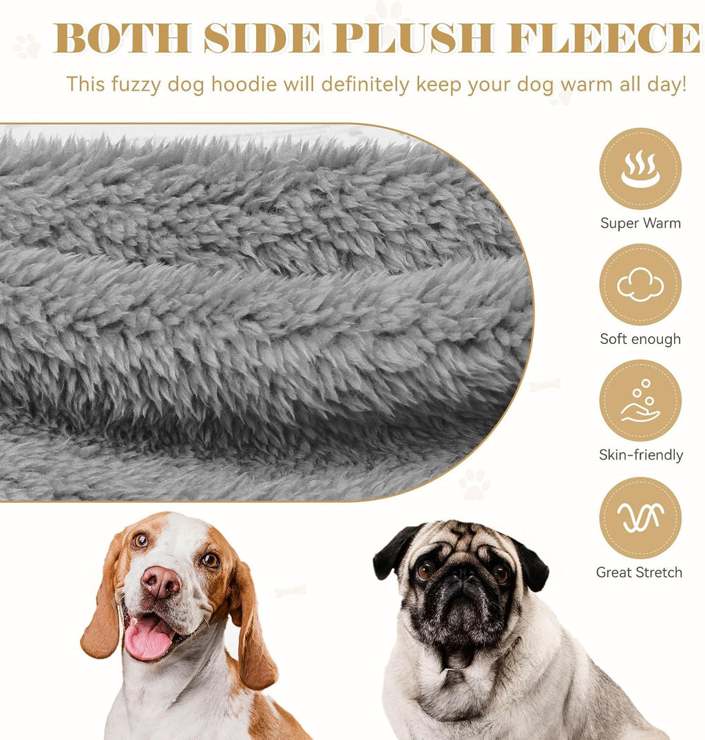 Comfortable stretchable cuffs and hemmed sleeve edges on the large size dog clothes.