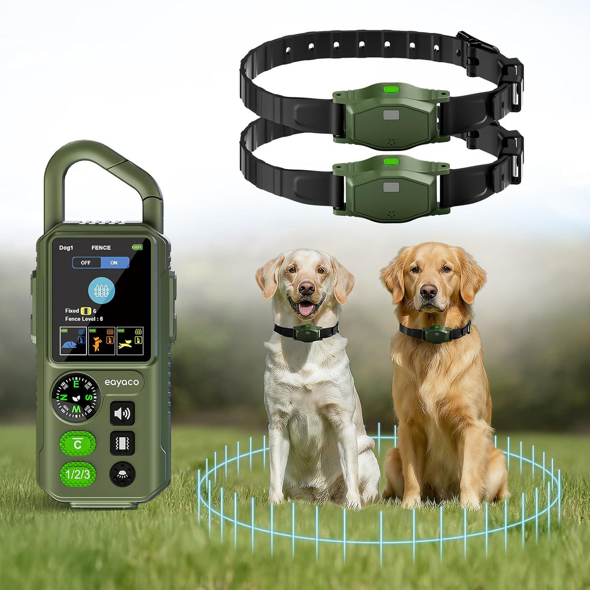 Eayaco portable electric dog fence and remote training system front view