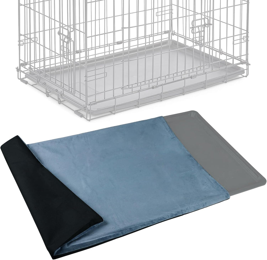 Pilviset dog crate pan cover front view on a metal cage tray