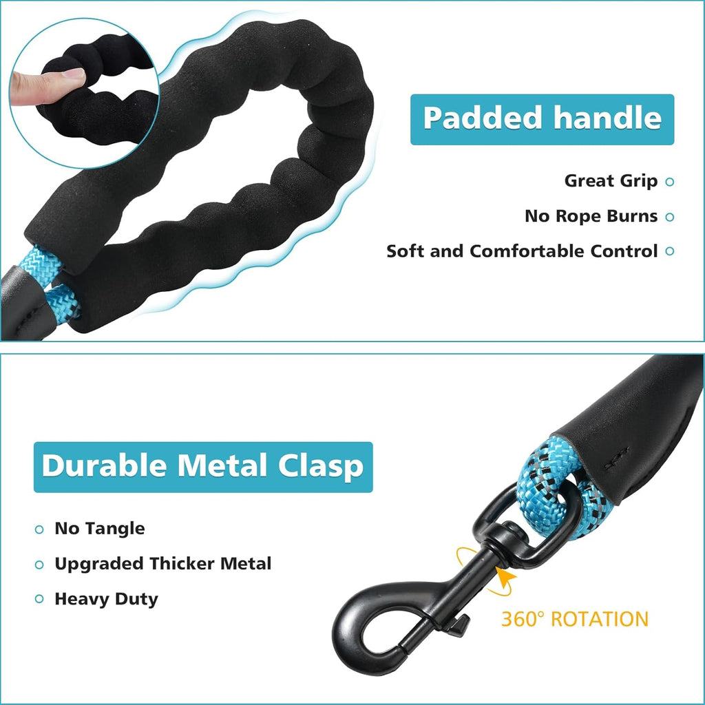 Heavy duty pet training lead with leather cover joint details