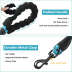 Heavy duty pet training lead with leather cover joint details