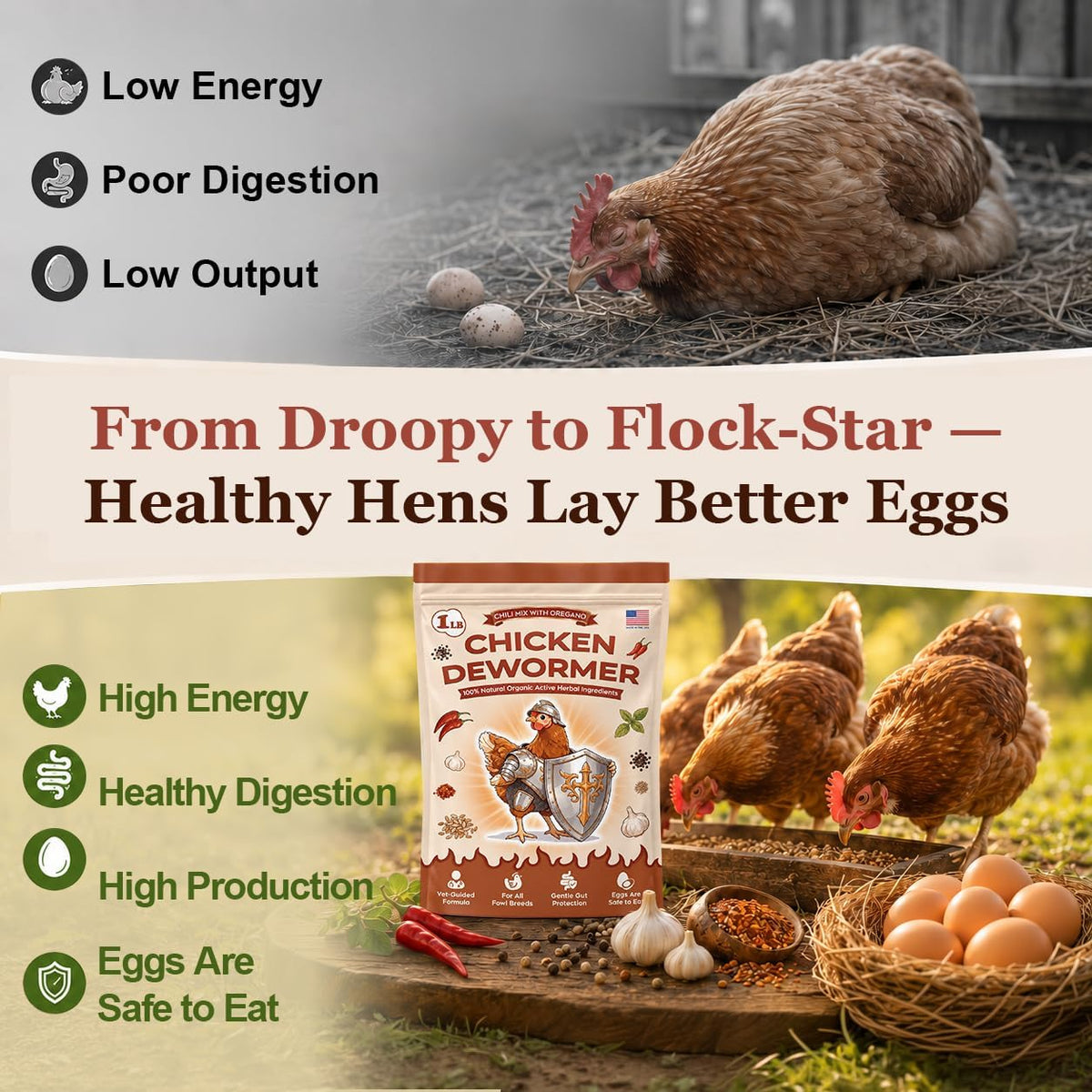Natural Chicken Dewormer Powder, Chili Mix with Oregano for Poultry Supplement,16OZ - Image 5
