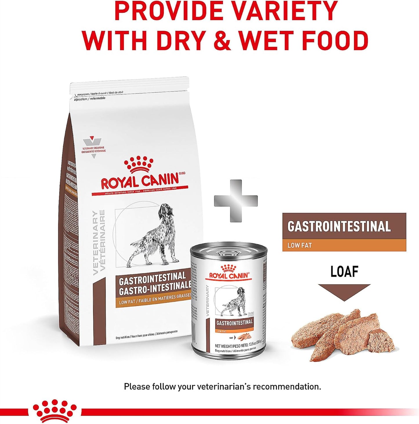 Royal Canin veterinary exclusive low fat wet dog food texture representation