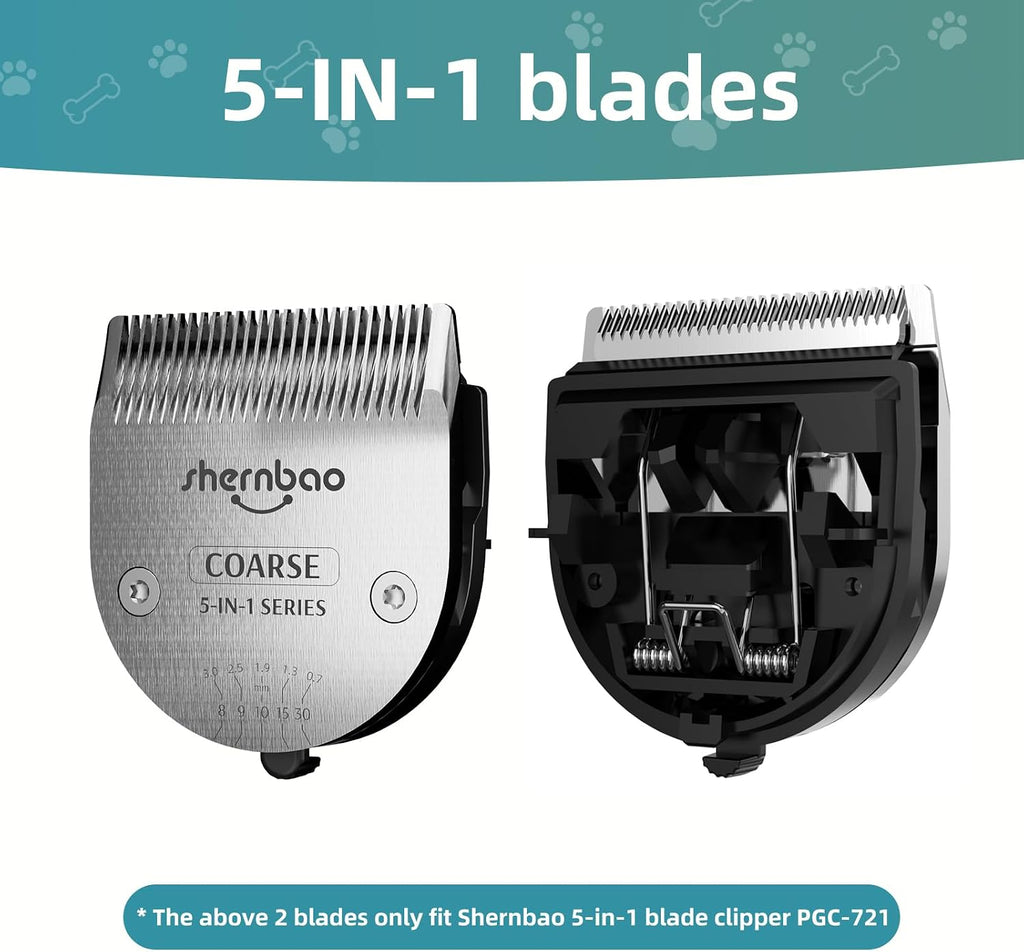 Close up view of the titanium coated ceramic shear teeth on the pet clipper blade