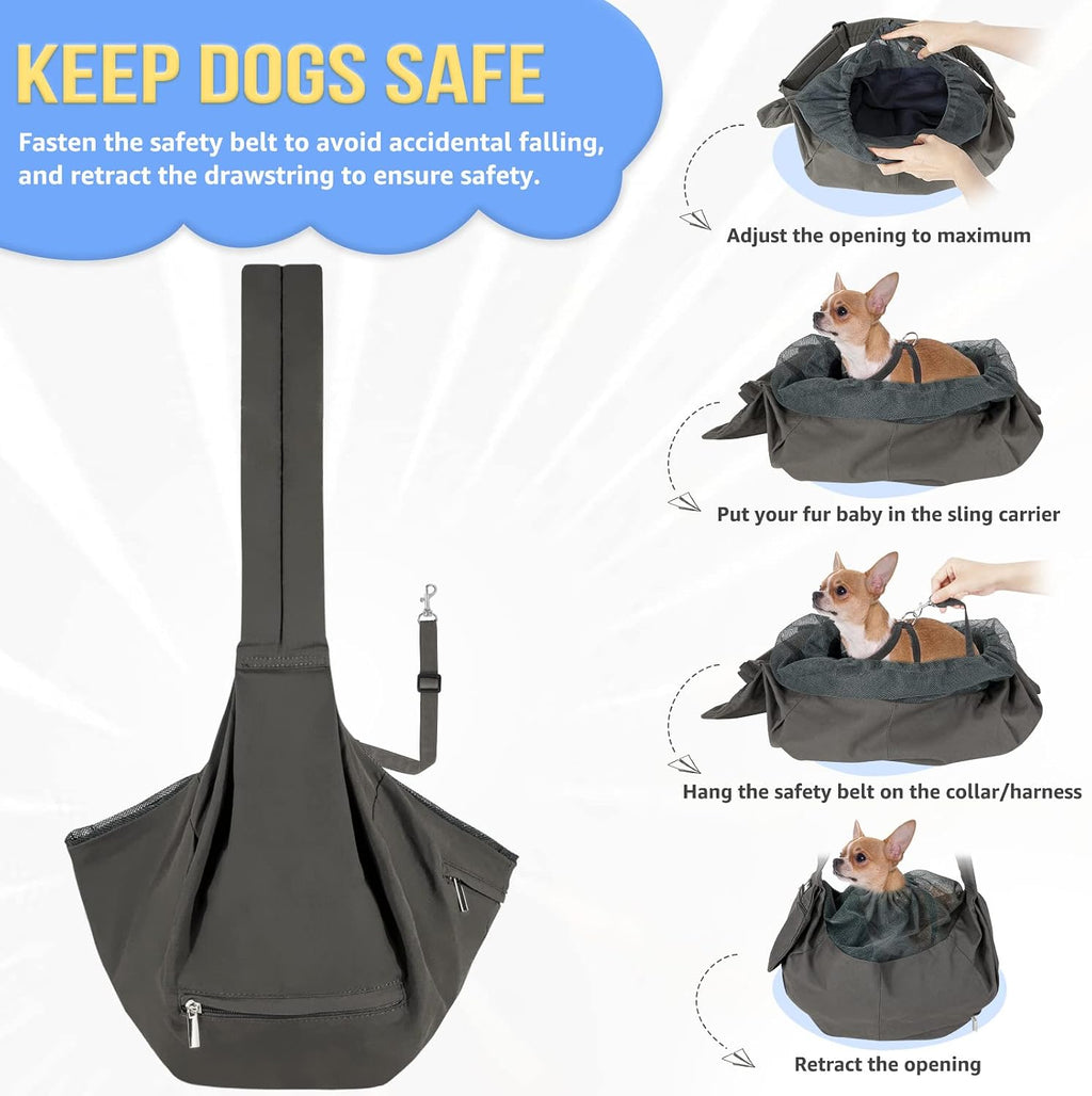 SlowTon dog purse with drawstring opening secure design