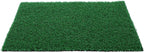 Yardwe pet safe green artificial lawn mat inside a clear glass terrarium tank.