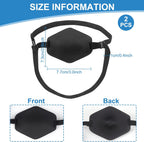 Adjustable cat eye patch showing the recessed polygon design for comfortable wound protection.
