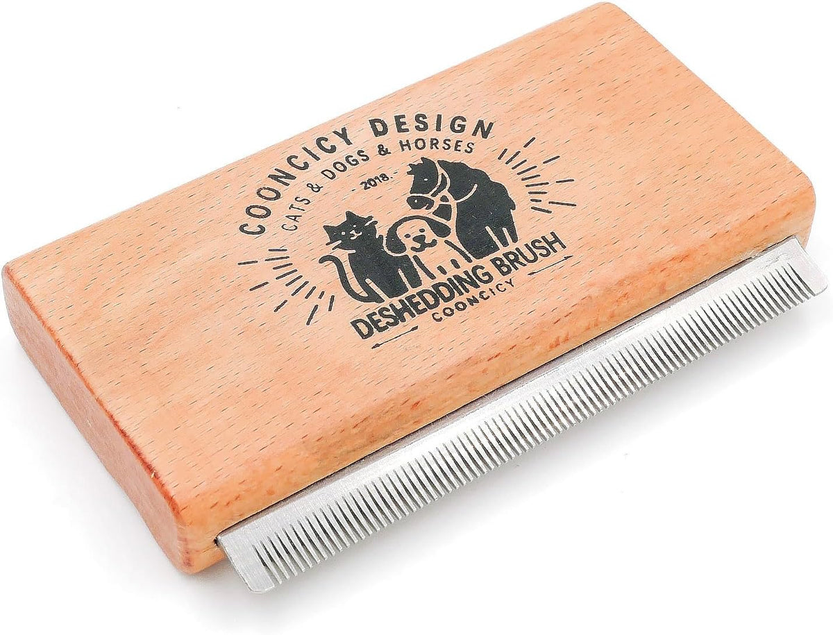 Cooncicy pet hair remover brush natural wood finish