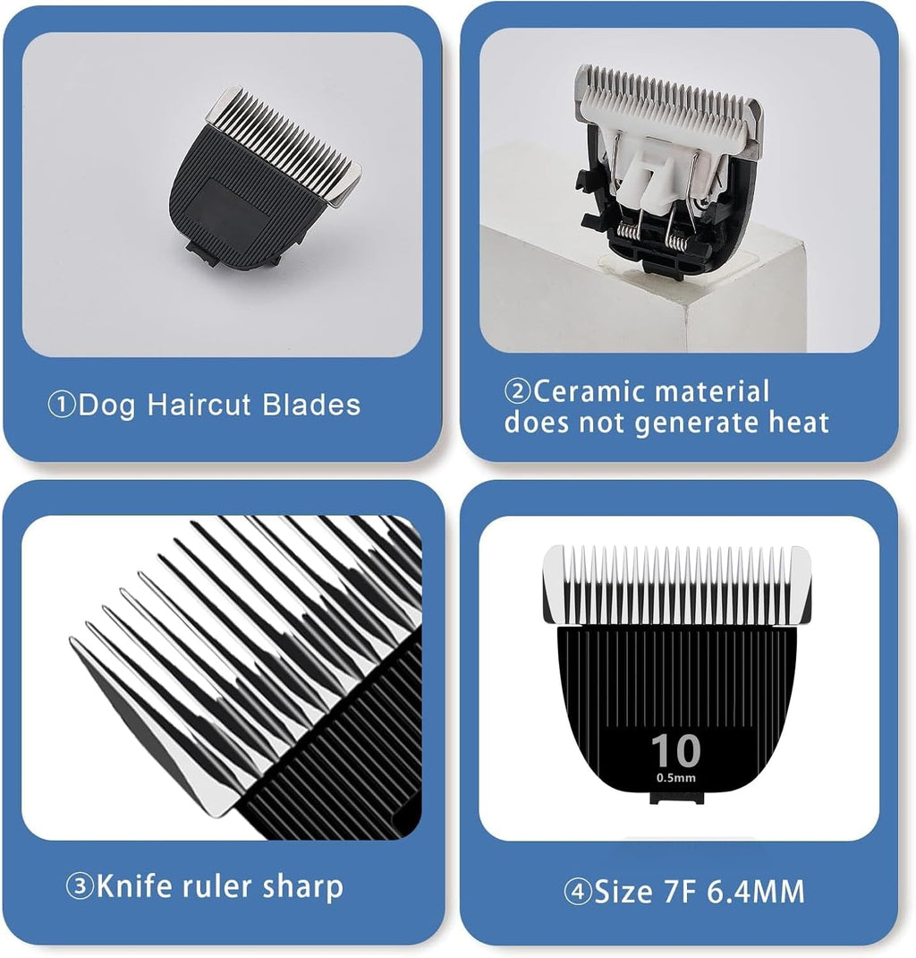 Back angle of the Size-10 pet clipper blade illustrating the powder metallurgy locking mechanism.