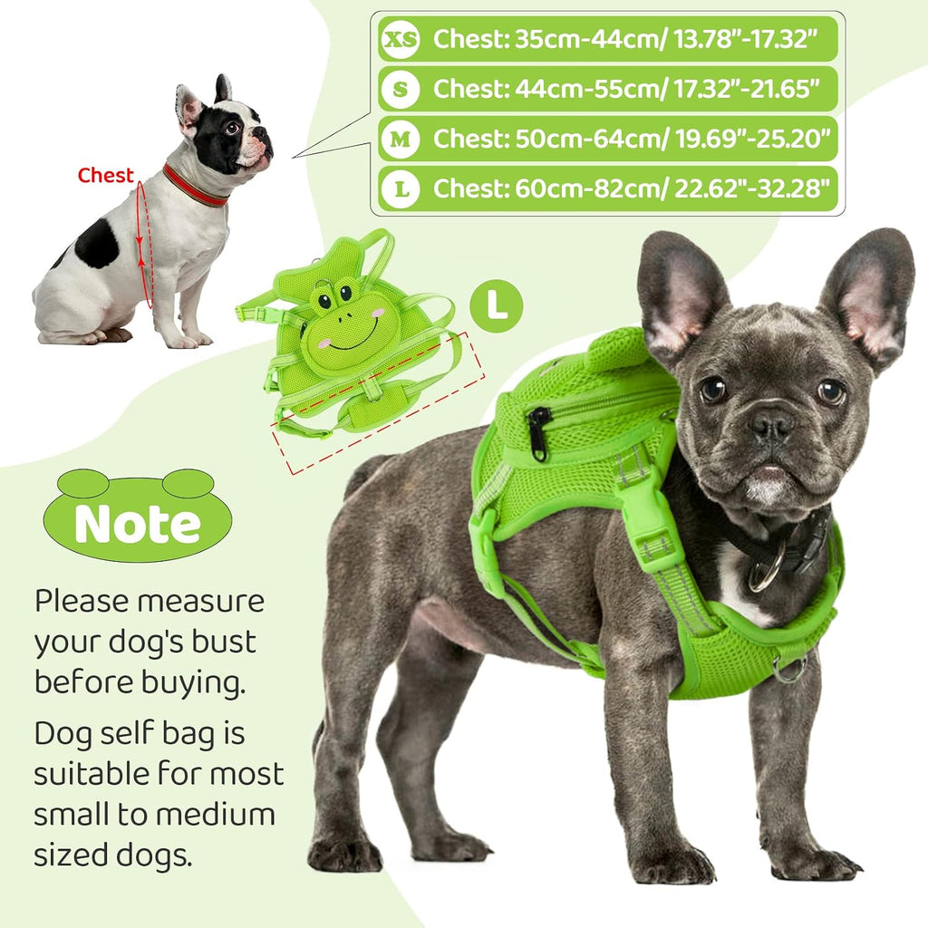 No pull mesh puppy vest with metal leash attachment ring.