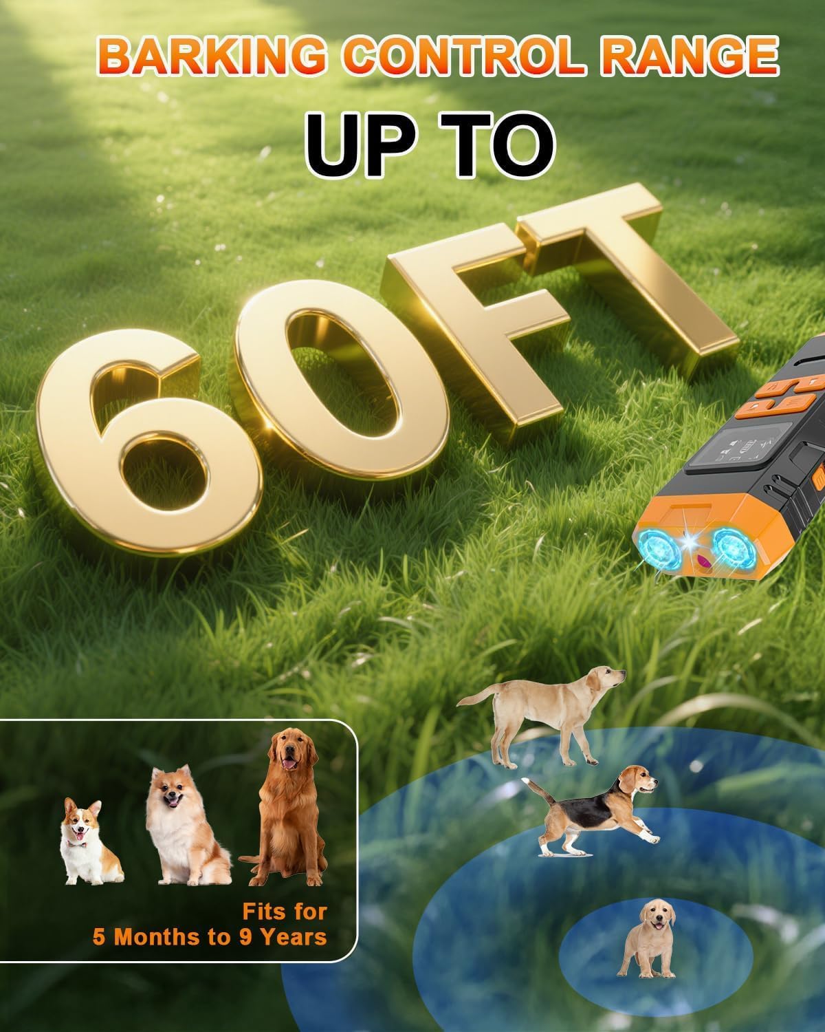 Qreffor dog deterrent device with LED light feature