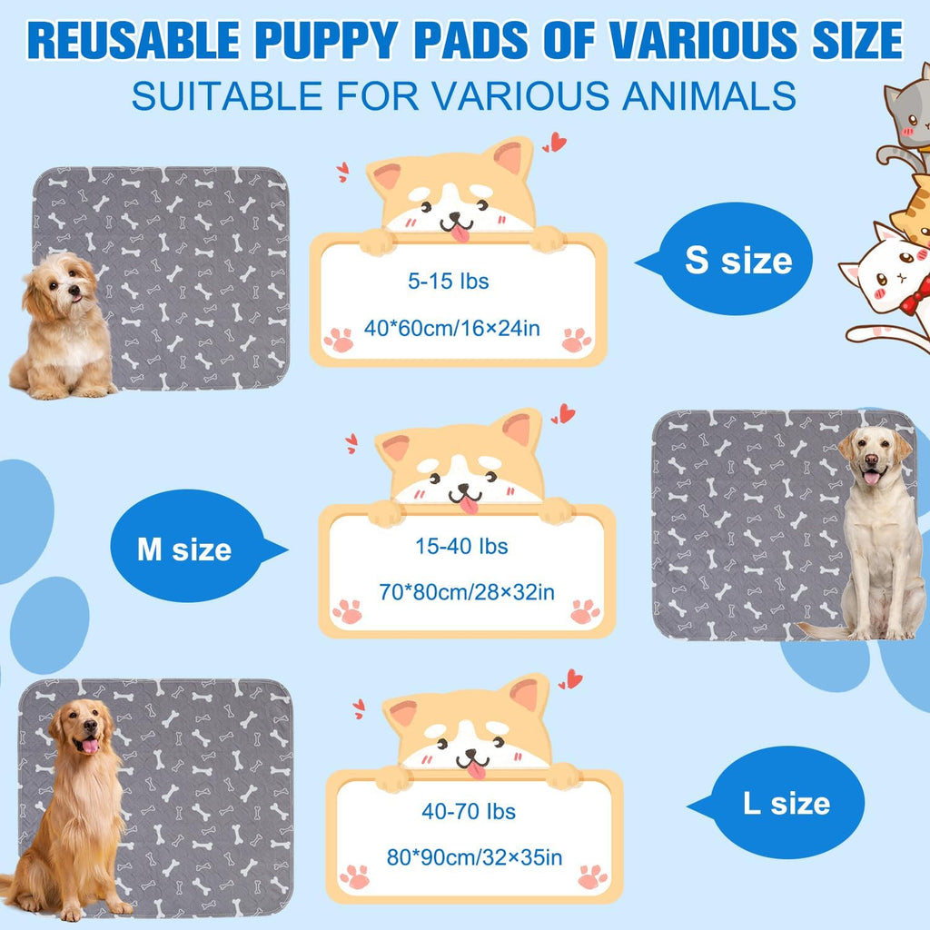Two reusable puppy training pads laid flat on a floor