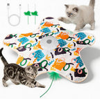 2-in-1 Cat Toys Interactive in Play Mat (Blue) - Image 9