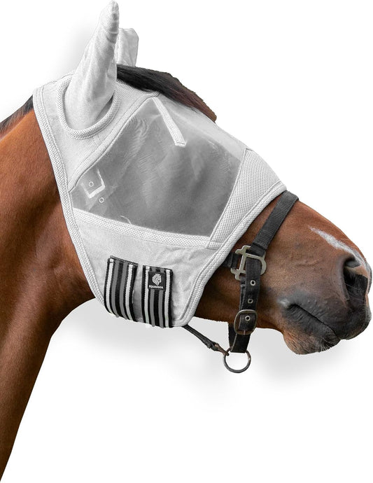 Equinavia Algard soft mesh horse fly mask front view