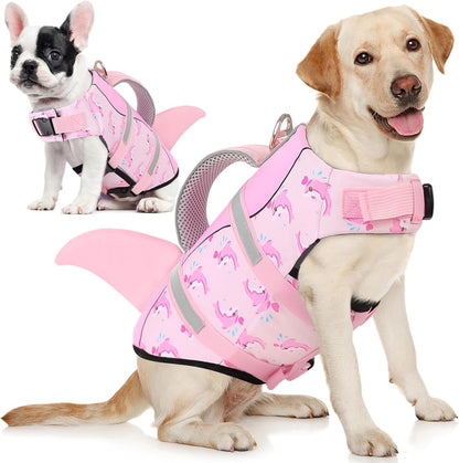 AOFITEE Dog Life Jacket, Dog Life Vest for Swimming, High Flotation Large Dogs Swim Vest with Rescue Handle and Reflective Stripe, Dogs Lifesaver Swimsuit for Boating Summer Pool Beach, Blue Shark XL - Image 12