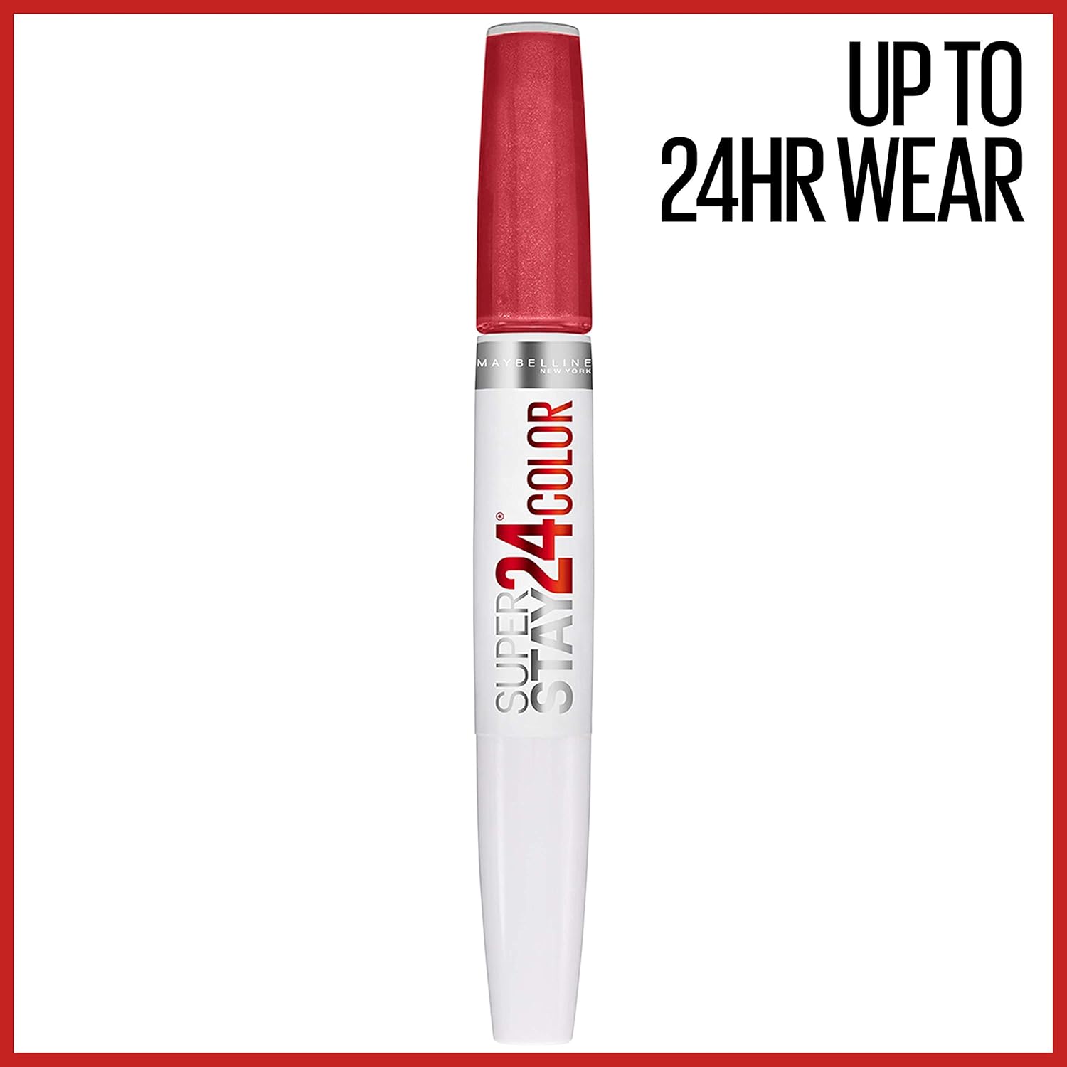 Maybelline 2-Step long lasting highly pigmented liquid lip color in coral pink shade.