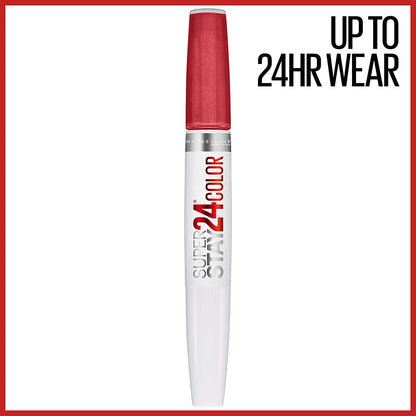 Maybelline 2-Step long lasting highly pigmented liquid lip color in coral pink shade.