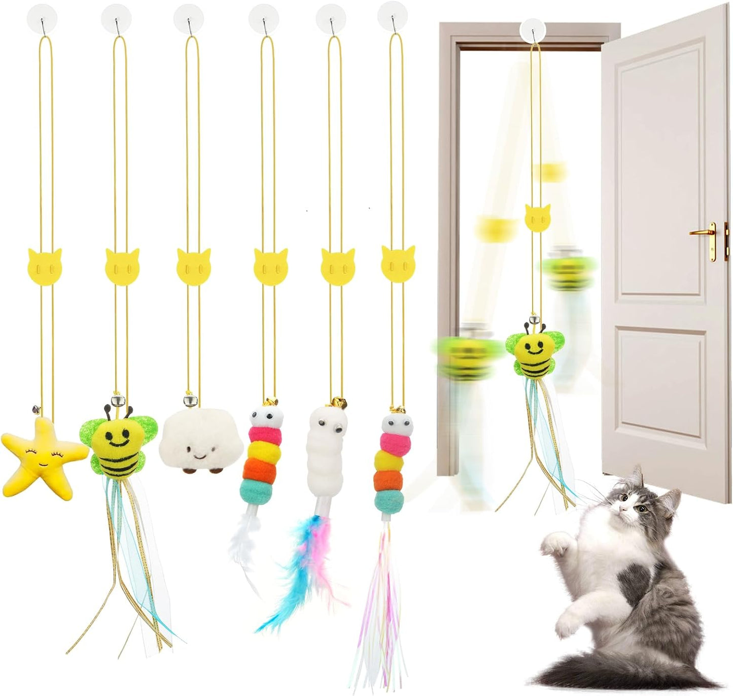 Complete twelve piece JIARON interactive pet toy set spread out on surface