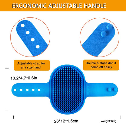 ROPO pet deshedding brush pack of two being used to lather shampoo on a pet coat.