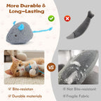 Prefilled catnip plush mouse showing fade resistant felt ears texture