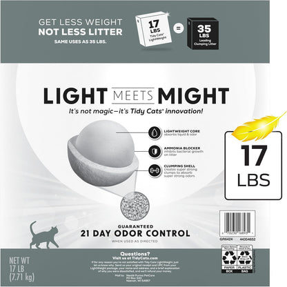 Purina Tidy Cats LightWeight4-In-1 Strength Multi-Cat, Odor control, Clumping, 99.9 Percent Dust Free Cat Litter - 17 lb. Box - Image 9