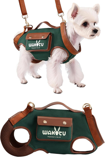 Wakytu Dog Lift Harness Dog Carrier VES Harness Adjustable Leash with Small Puppy Treat Bag,Fits Most Cars,L - Image 14